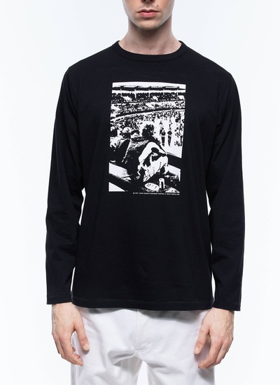 Men's t-shirt black organic cotton jersey Fursac - J2CIRA-EJ14-B020