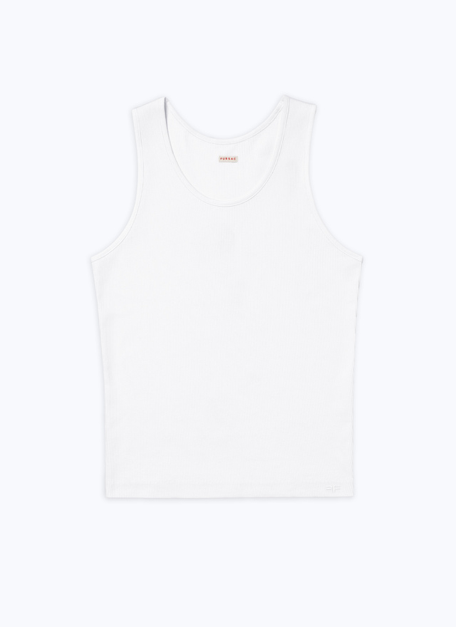 Men's white, ecru cotton jersey t-shirt Fursac - J2DEDE-DJ01-A002