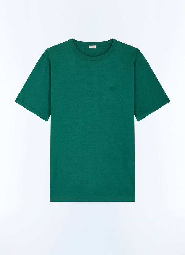 Men's green organic cotton jersey t-shirt Fursac - J2CETA-EJ17-H009