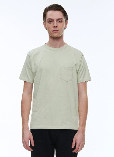 Men's t-shirt green organic cotton jersey Fursac - J2ATEE-BJ13-45