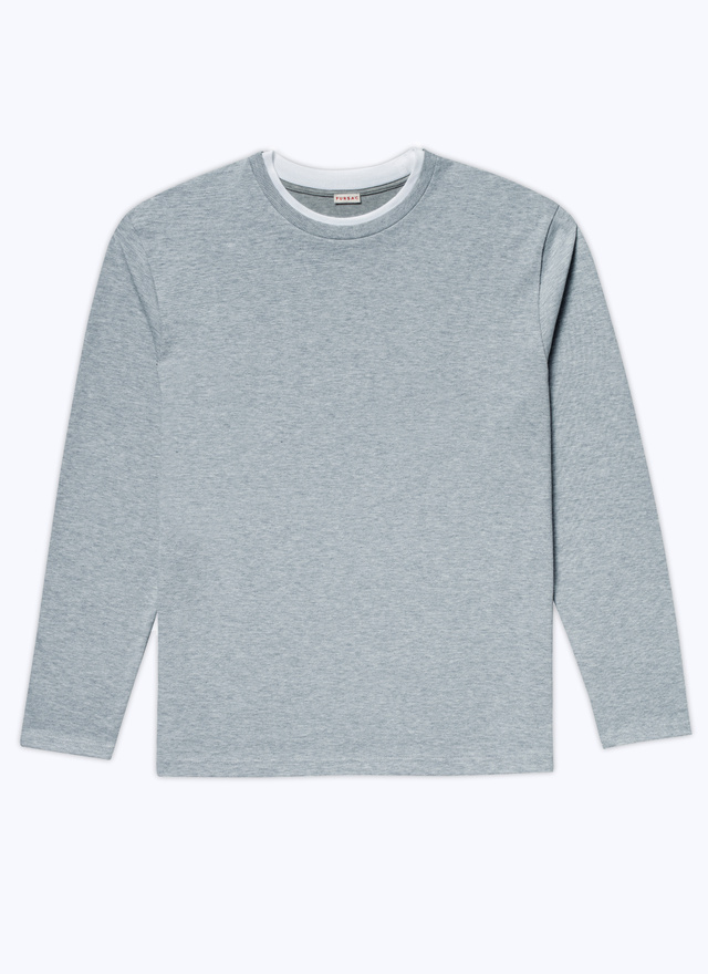 Men's grey cotton jersey t-shirt Fursac - J2ADOU-AJ11-29