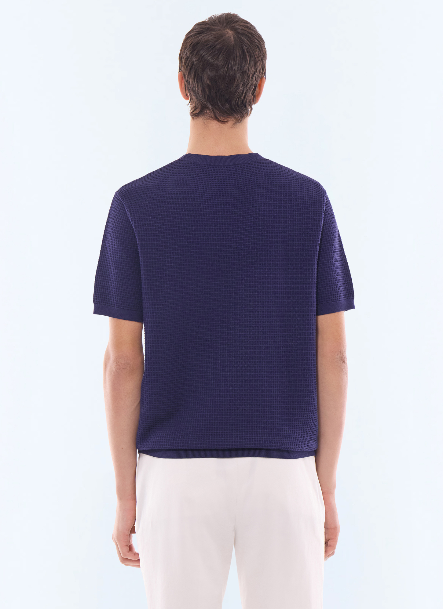 Men's certified viscose and polyester waffle-knit t-shirt Fursac - A2JOAN-JA12-D030