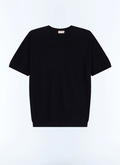 Moss stitch mercerized cotton t-shirt - A2SATI-JA21-D030
