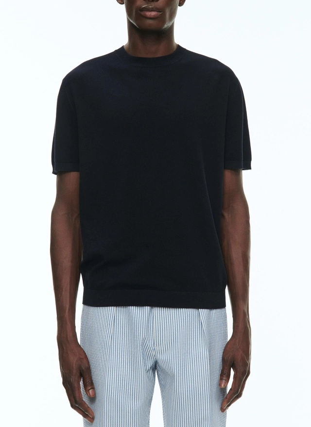 Men's t-shirt navy blue cotton Fursac - A2SATI-SA01-30