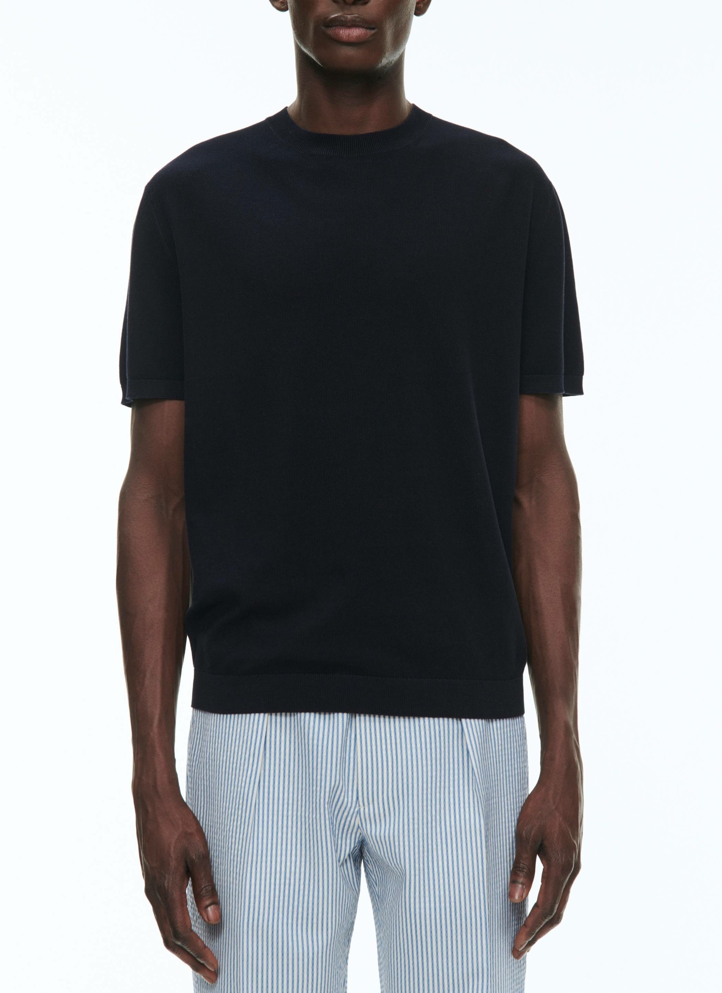 Men's t-shirt navy blue cotton Fursac - A2SATI-SA01-30