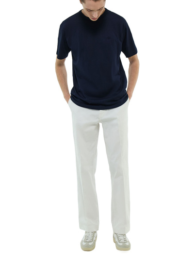 Men's blue, navy blue organic cotton jersey t-shirt Fursac - J2CETA-EJ17-D030