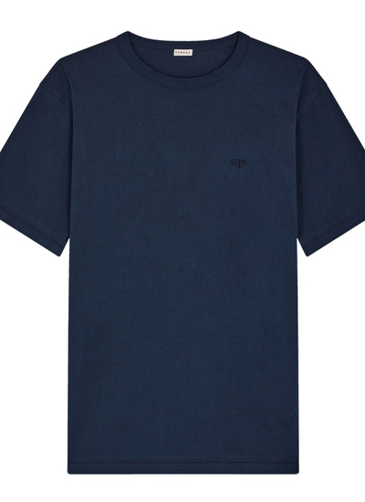 Fursac men's t-shirt - Navy blue t-shirt in organic cotton jersey J2CETA-EJ17-D030