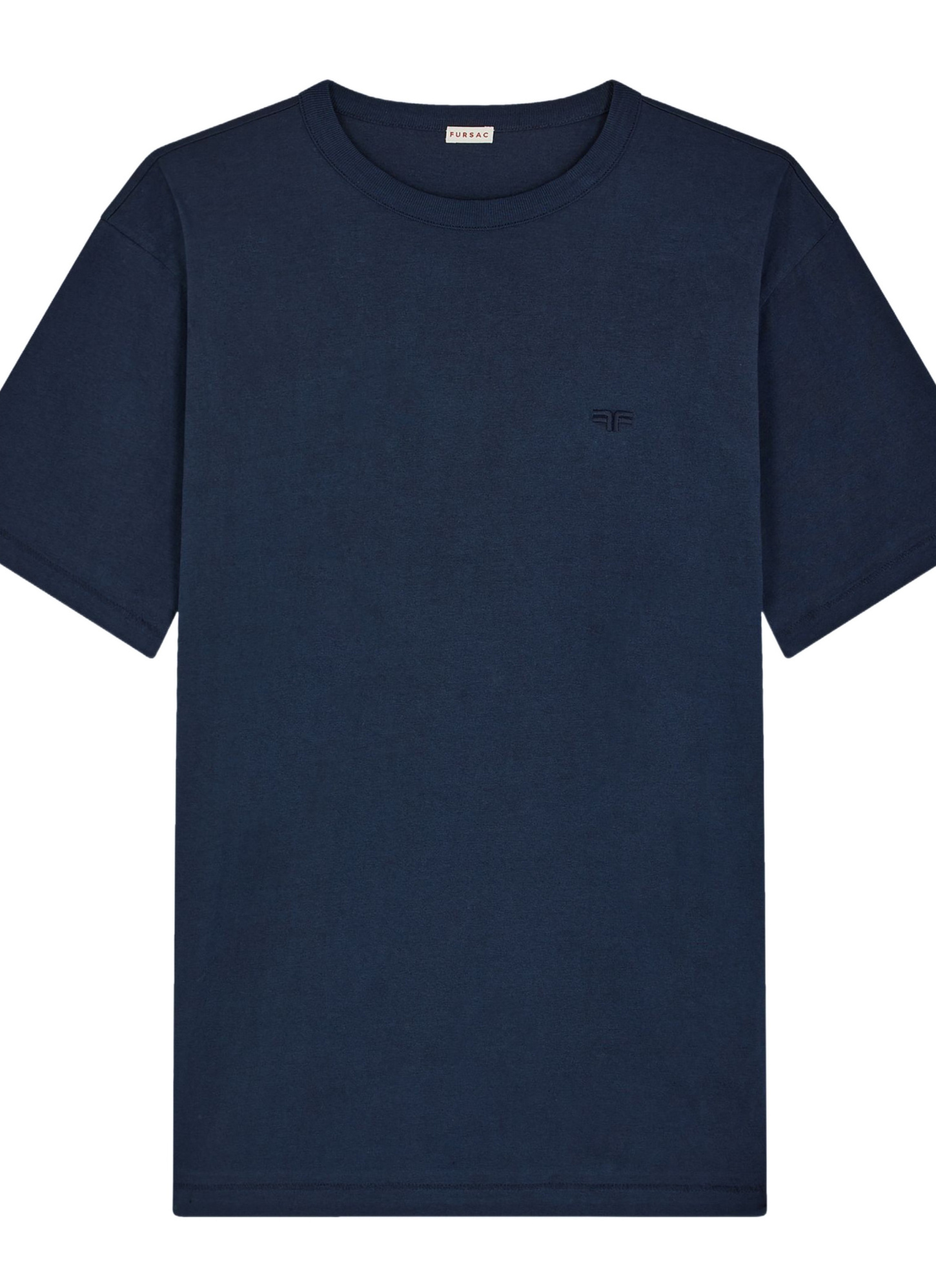 Men's blue, navy blue organic cotton jersey t-shirt Fursac - J2CETA-EJ17-D030