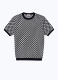 Cotton mesh t-shirt with pattern - A2DATU-DA24-D030