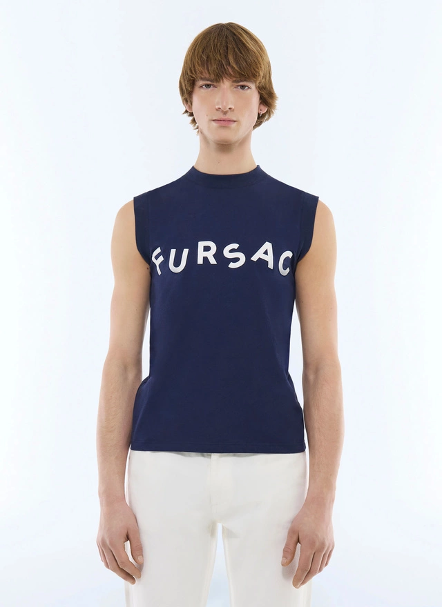 Men's t-shirt navy blue organic cotton jersey Fursac - J2FITT-FJ12-D030