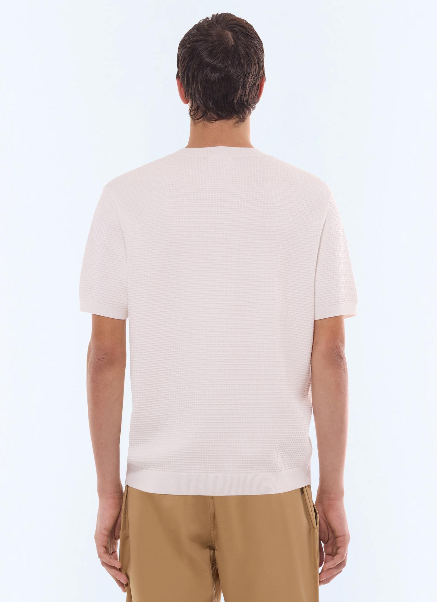 Men's waffle-knit viscose and polyester t-shirt Fursac - A2JOAN-JA12-A001