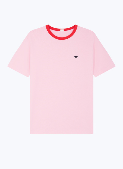 Men's pink organic cotton jersey t-shirt Fursac - J2CETA-EJ12-F007