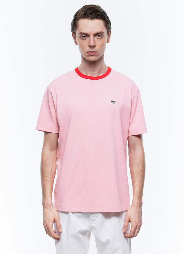 Men's t-shirt pink organic cotton jersey Fursac - J2CETA-EJ12-F007