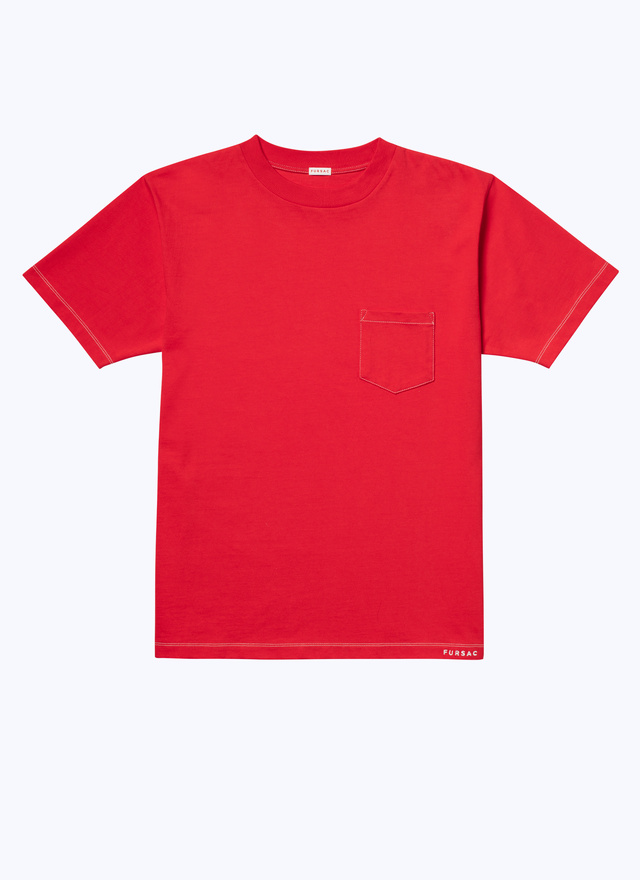 Men's red - fursac embroidery t-shirt Fursac - J2ATEE-BJ13-79