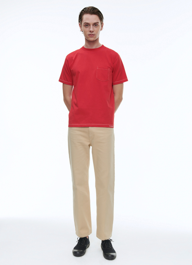 Men's red t-shirt Fursac - J2ATEE-BJ13-79