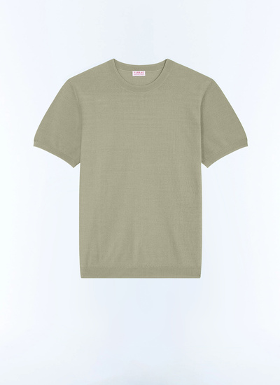 Men's green mercerized cotton t-shirt Fursac - A2SATI-JA21-H005