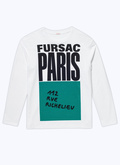 White cotton jersey t-shirt with Fursac print - 22HJ2ARIC-AJ07/01