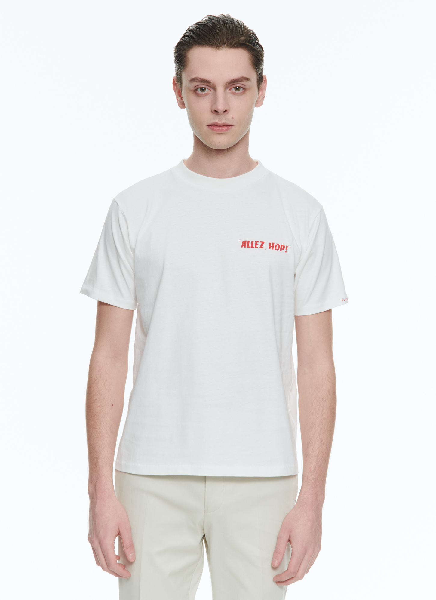 Men's t-shirt white cotton jersey Fursac - J2VETA-BJ22-01