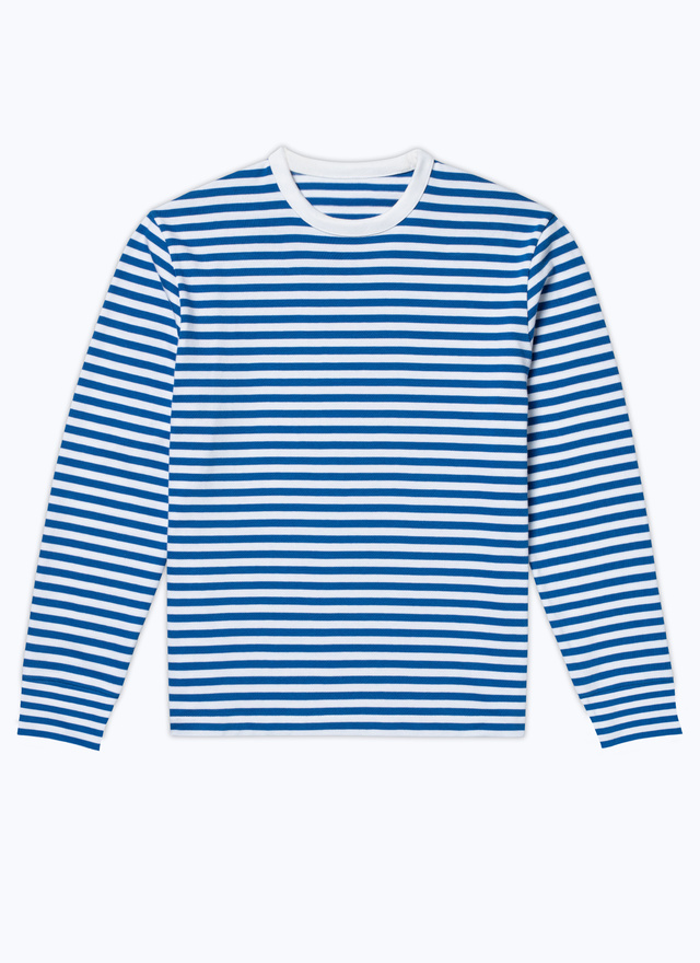 Men's blue, navy blue organic cotton jersey t-shirt Fursac - J2DOUG-DJ07-D014