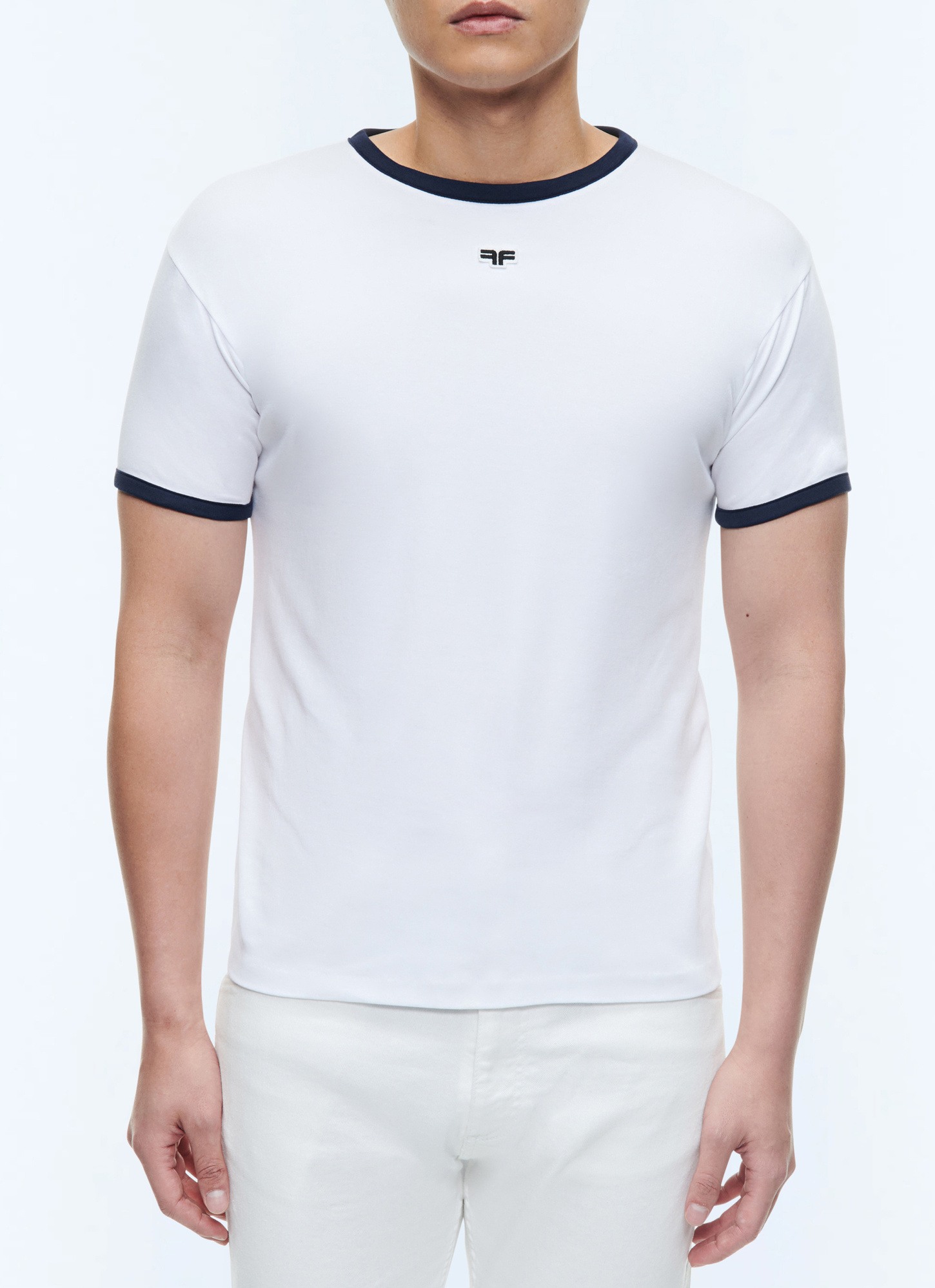 Men's t-shirt white organic cotton interlock Fursac - J2DINK-DJ16-A001