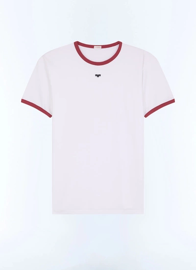 Men's white, ecru organic cotton t-shirt Fursac - J2DINK-DJ16-A015