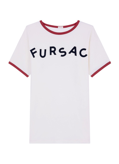 Men's white, ecru organic cotton t-shirt Fursac - J2DINK-GJ02-A001