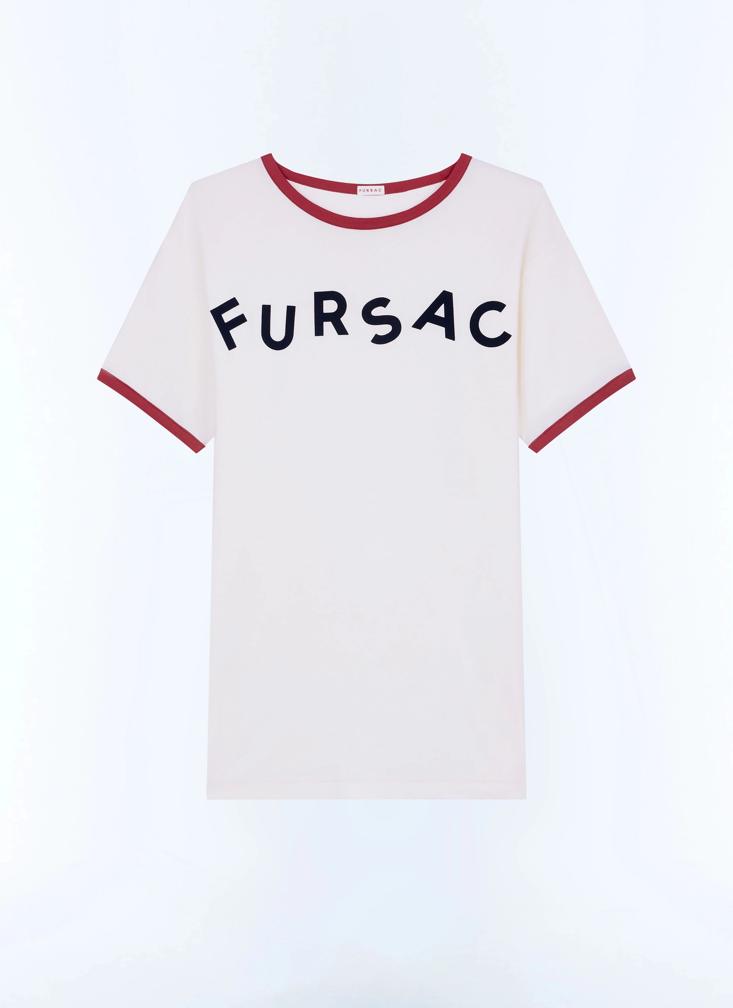 Men's white, ecru organic cotton t-shirt Fursac - J2DINK-GJ02-A001