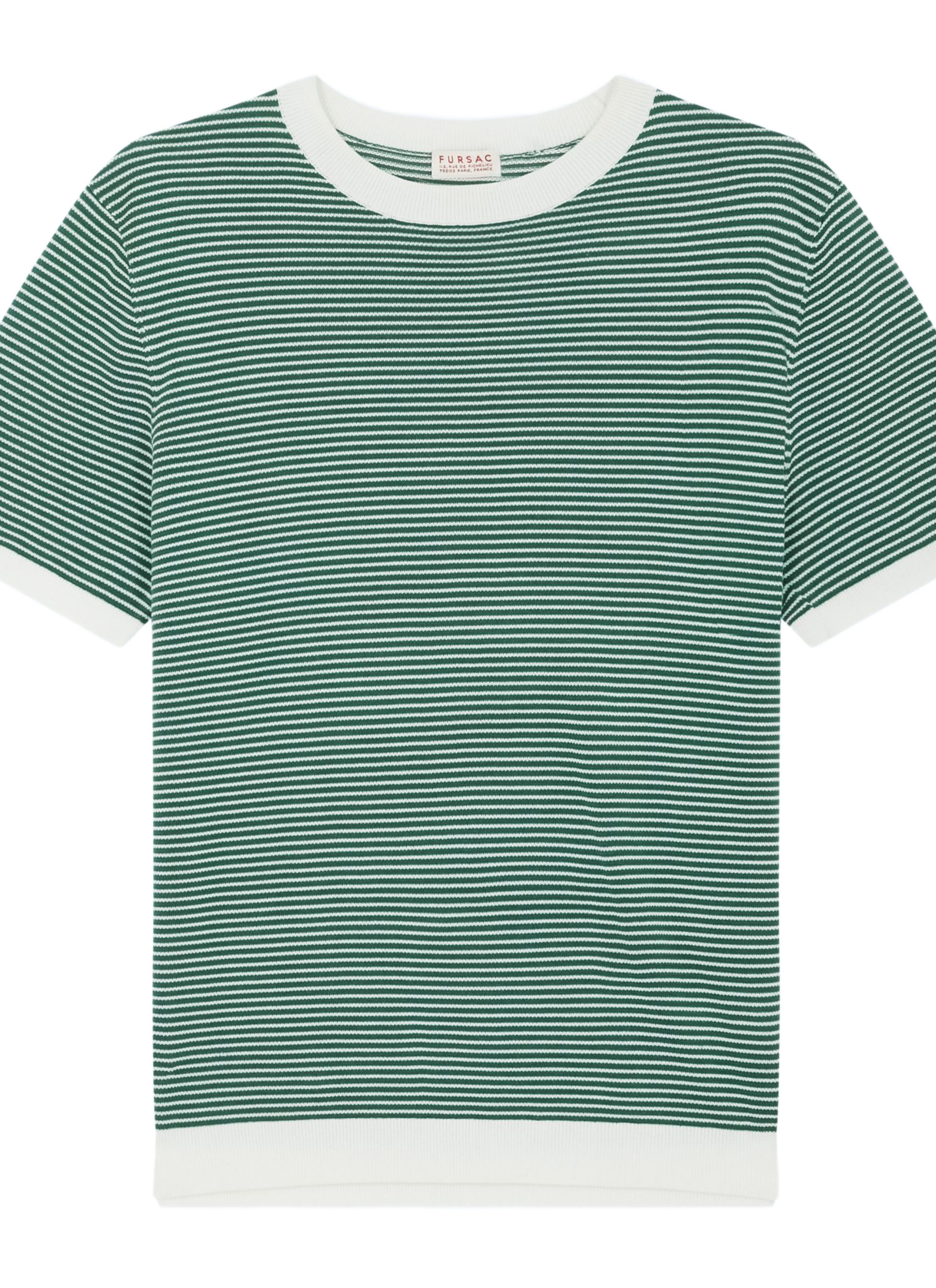 White - Emerald green stripes t-shirts t-shirt A2SATU-SA02-H009