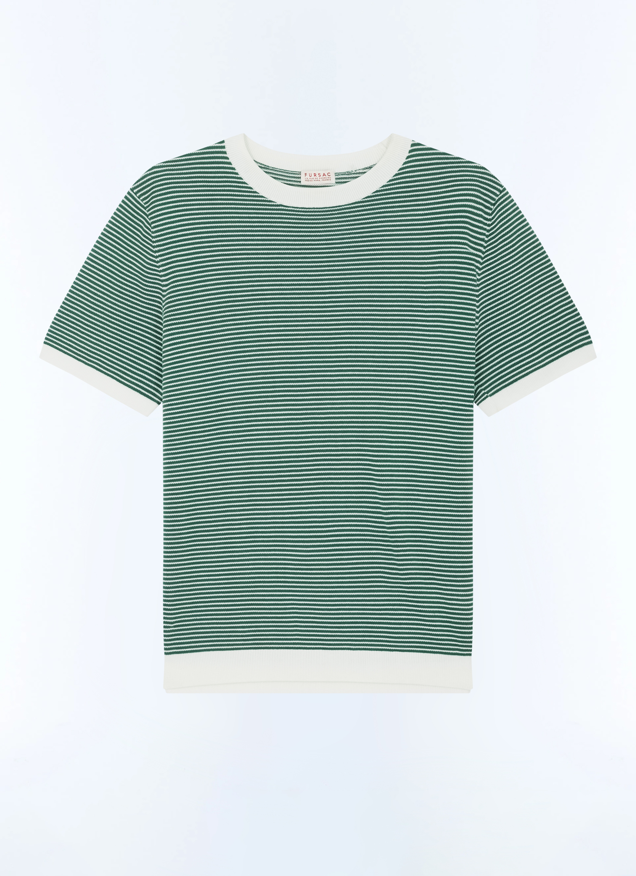 【I AM MARI】Seichel Silt Stripe T-Shirt t-shirt-men-white-emerald-