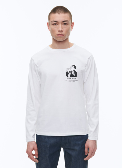 Men's t-shirt white cotton jersey Fursac - J2CIRA-CJ02-A001