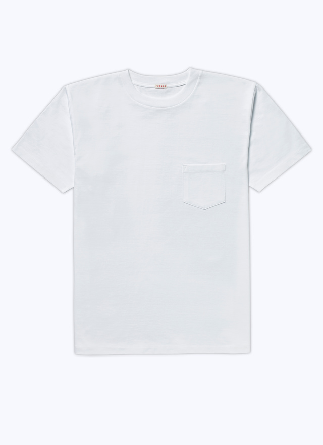 Men's white, ecru cotton t-shirt Fursac - J2ATEE-VJ12-01