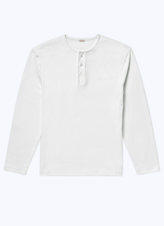 Men's white, ecru cotton jersey t-shirt Fursac - J2BOPA-TJ24-01