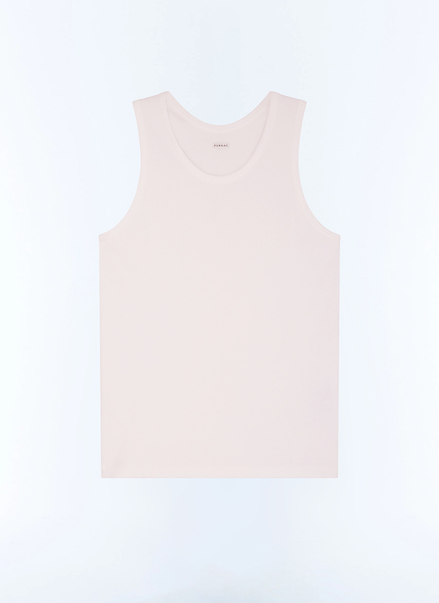 Men's white, ecru organic cotton jersey t-shirt Fursac - J2DEDE-FJ20-A002