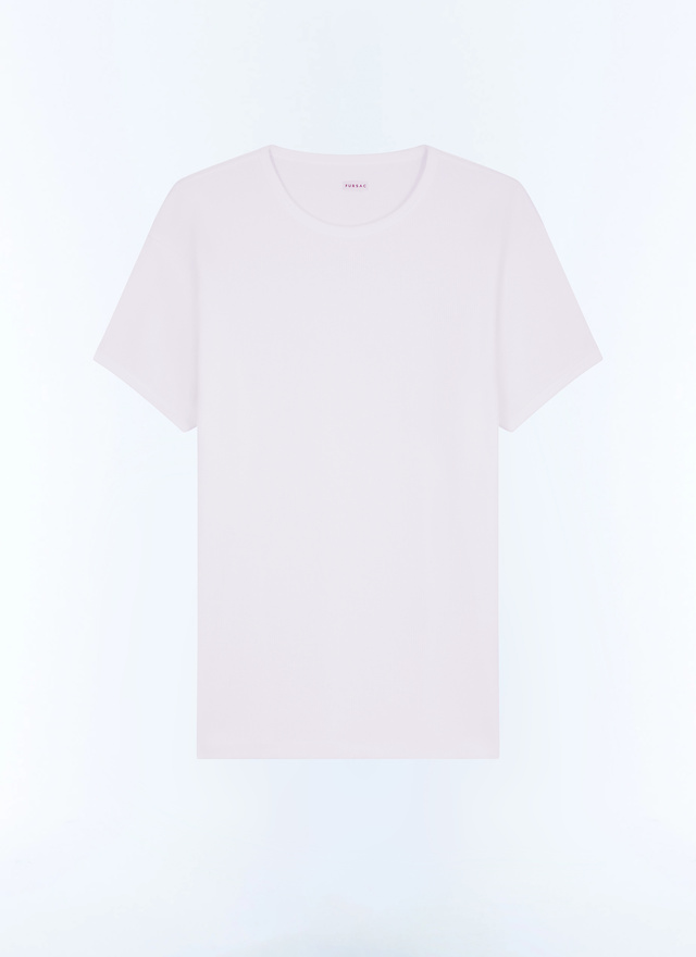 Men's white, ecru organic cotton jersey t-shirt Fursac - J2DING-FJ20-A002