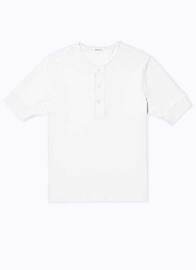 Men's white, ecru cotton jersey t-shirt Fursac - J2DOPA-TJ24-01
