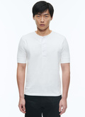 Cotton t-shirt with Tunisian collar - J2DOPA-TJ24-01