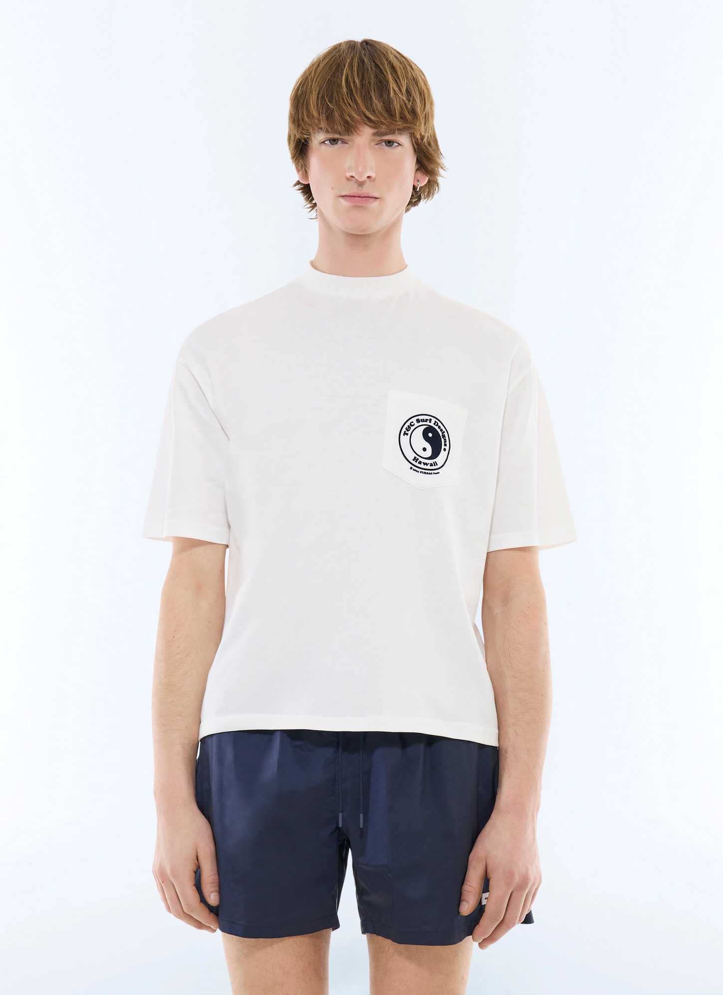 Men's t-shirt white organic cotton jersey Fursac - J2FAWA-FJ16-A001