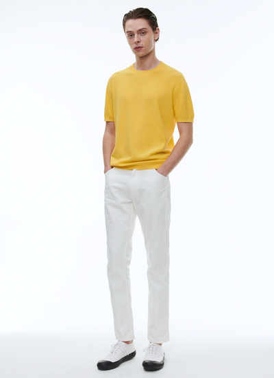 Men's t-shirt yellow mercerized cotton Fursac - 23EA2SATI-SA01/52