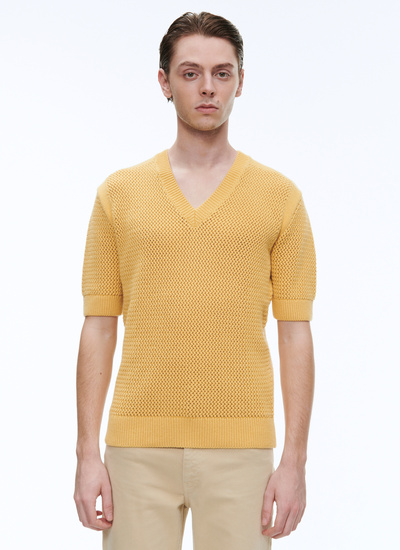 Men's yellow t-shirt Fursac - A2BAJE-BA02-54