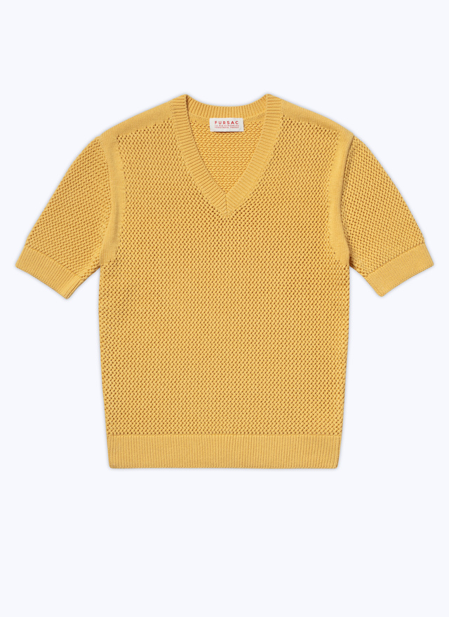 Men's yellow wool and cotton t-shirt Fursac - A2BAJE-BA02-54