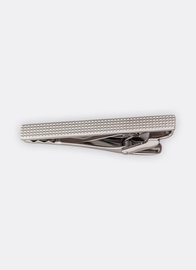 Men's tie clip silver plated rhodium-plated Fursac - D2PINC-P921-91