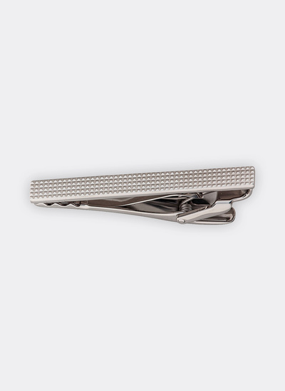 Men's tie clip silver plated rhodium-plated Fursac - PERD2PINC-P921/91