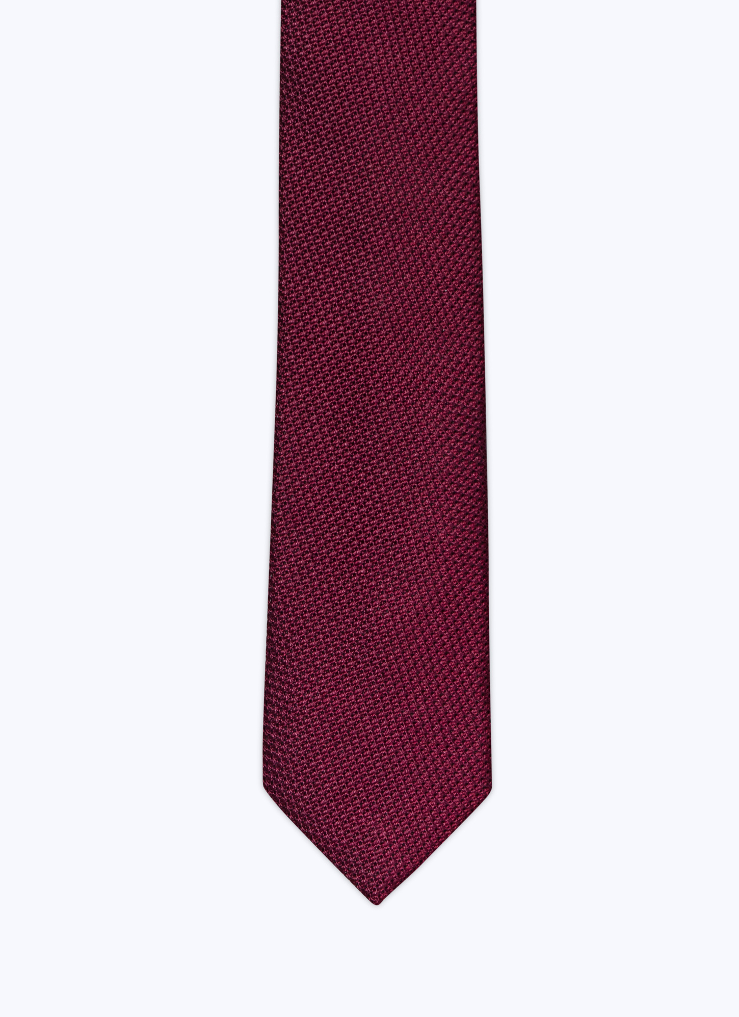 Men's tie burgundy grenadine silk Fursac - F3RENA-T211-74