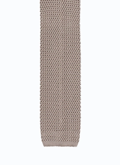 Men's tie ecru knitted silk Fursac - F3KNIT-T212-03