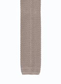 Ecru knitted silk tie - F3KNIT-T212-03