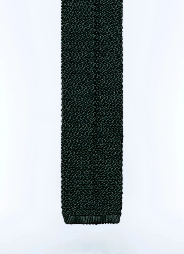 Men's tie green knitted silk Fursac - F3KNIT-T212-H010