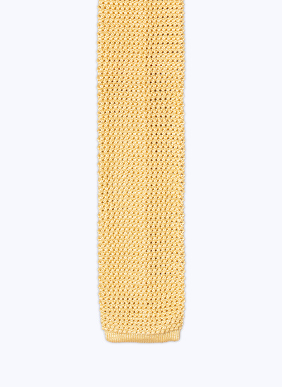 Men's tie light yellow knitted silk Fursac - F3KNIT-T212-A012