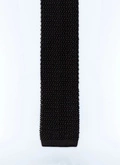 Black knitted silk tie - F3KNIT-T212-20