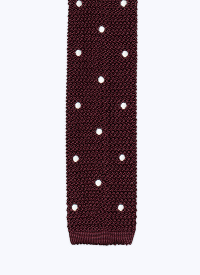 Men's tie burgundy knitted tie Fursac - F3KNIT-I227-74