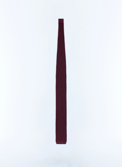 Men's burgundy tie Fursac - F3KNIT-T212-74